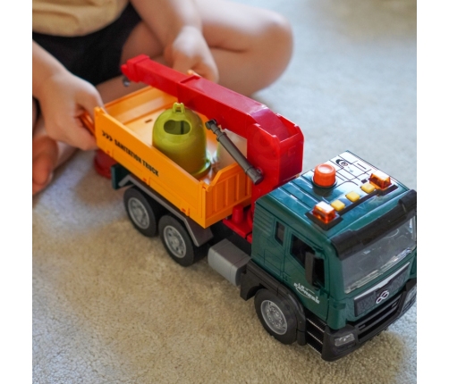 WOOPIE Ciężarówka Śmieciarka z Dźwigiem Segregacja Śmieci - skala 1:10