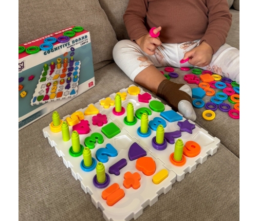 WOOPIE Układanka Montessori Sorter Trening Mózgu Literki Cyferki 139 el