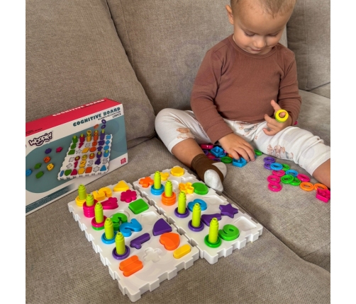 WOOPIE Układanka Montessori Sorter Trening Mózgu Literki Cyferki 139 el