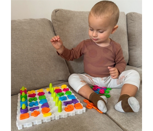 WOOPIE Układanka Montessori Sorter Trening Mózgu Literki Cyferki 139 el