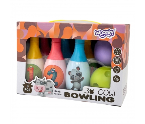 WOOPIE Kręgle dla Dzieci Zwierzaki i Cyferki 8 el.
