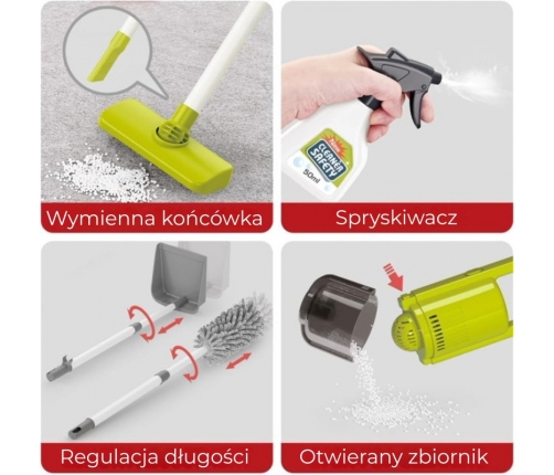 WOOPIE Zestaw do Sprzątania XXL Wózek 3w1 29 el. Czerwony