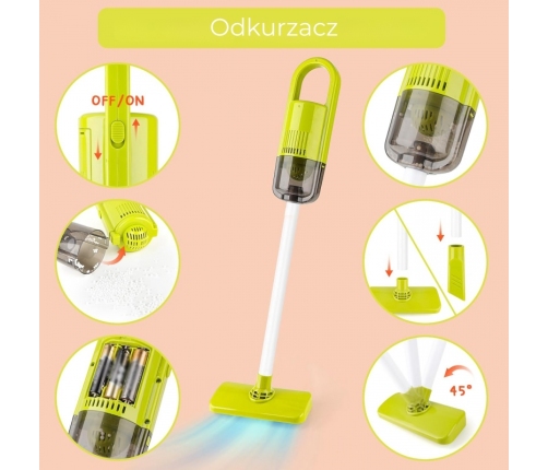 WOOPIE Zestaw do Sprzątania XXL Wózek 3w1 29 el. Czerwony