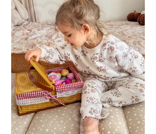 WOOPIE Kosz Piknikowy Owoce Warzywa Fast Food Zestaw XXL 103el.