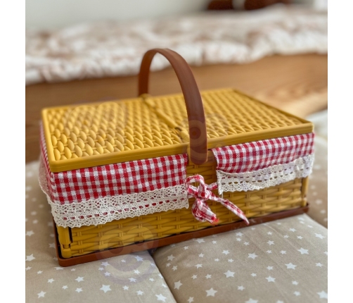 WOOPIE Kosz Piknikowy Owoce Warzywa Fast Food Zestaw XXL 103el.