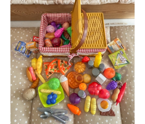 WOOPIE Kosz Piknikowy Owoce Warzywa Fast Food Zestaw XXL 103el.