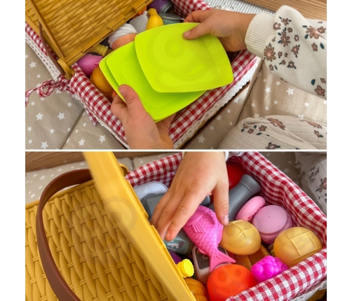 WOOPIE Kosz Piknikowy Owoce Warzywa Fast Food Zestaw XXL 103el.