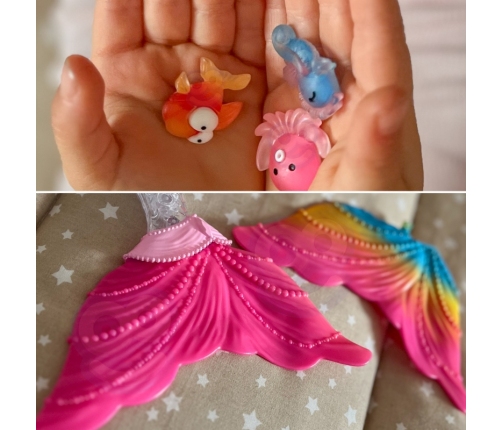 WOOPIE Lalka Syrenka Gina Magiczna Tęczowa z Akcesoriami