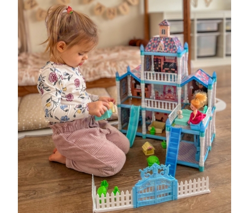 WOOPIE Domek dla Lalek Zimowy Ogród z Akcesoriami i Lalką Podświetlany 191el.