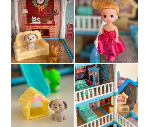 WOOPIE Domek dla Lalek Zimowy Ogród z Akcesoriami i Lalką Podświetlany 191el.