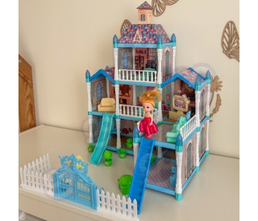 WOOPIE Domek dla Lalek Zimowy Ogród z Akcesoriami i Lalką Podświetlany 191el.