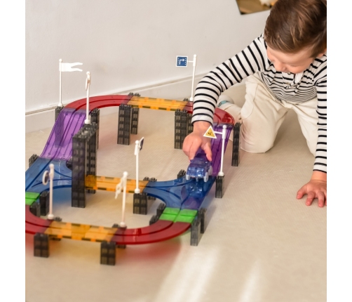WOOPIE Magnetyczny Tor Samochodowy Wyścigowy + Autko 137 El.
