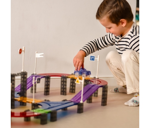 WOOPIE Magnetyczny Tor Samochodowy Wyścigowy + Autko 137 El.