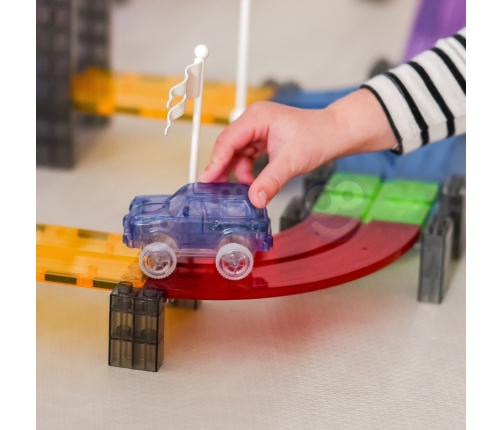 WOOPIE Magnetyczny Tor Samochodowy Wyścigowy + Autko 76 el.