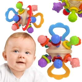 WOOPIE BABY Miękka Grzechotka 2w1 Gryzak Zabawka Sensoryczna dla Niemowląt 0m+