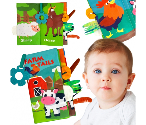 WOOPIE BABY Książeczka z Ogonkami Zwierząt Materiałowa