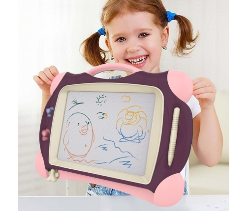 WOOPIE Znikopis Tablica Magnetyczna Kolorowa + 2 Stempelki Fioletowy