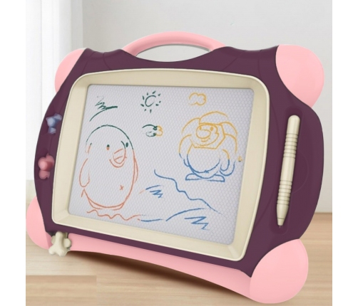 WOOPIE Znikopis Tablica Magnetyczna Kolorowa + 2 Stempelki Fioletowy