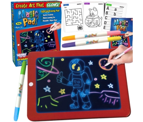 WOOPIE Magiczny Tablet Graficzny do Rysowania Neonowe Kolory
