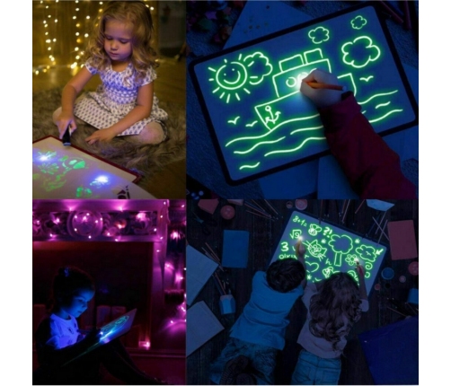 WOOPIE Magiczny Tablet Graficzny do Rysowania Neonowe Kolory