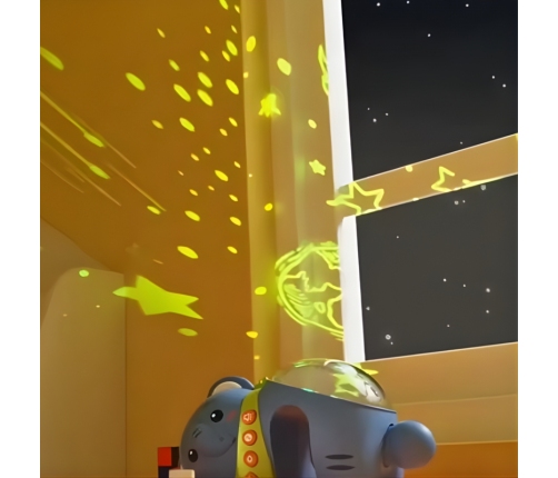 WOOPIE BABY Projektor Gwiazd Rzutnik Lampka Nocna dla Dzieci Słonik