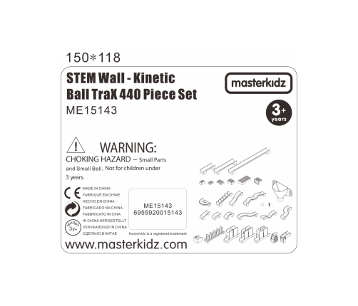 MASTERKIDZ Zestaw Konstrukcyjny Tor dla Piłek Tablica STEM 440elementów