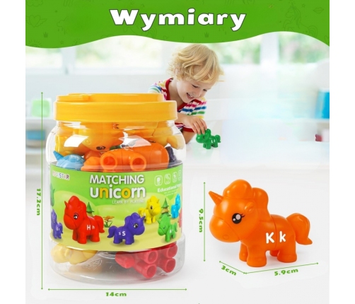 WOOPIE Figurki Montessori Zestaw Edukacyjny Jednorożce do Składania 