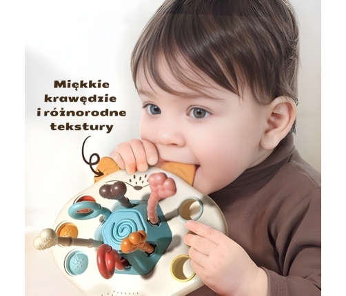 WOOPIE BABY Zabawka Sensoryczna Montessori Gryzak Grzechotka Wielofunkcyjny Lis