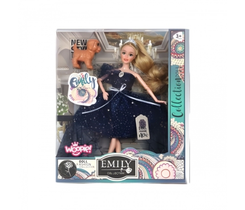 WOOPIE ROYAL Lalka Emi w Koronie i Czarnej Sukni Piesek