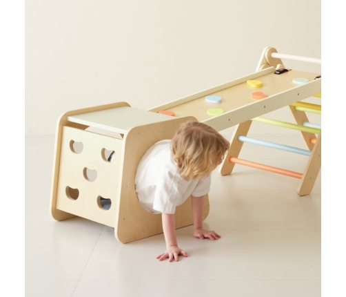 CLASSIC WORLD Drewniany Zestaw Wspinaczkowy Trójkąt Montessori 5w1 - Plac Zabaw Siłownia Indoor dla Dzieci