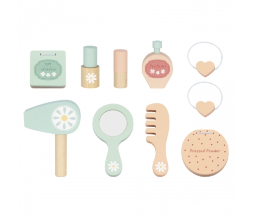 TOOKY TOY Drewniana Toaletka Motyl Akcesoria Lustro z Oświetleniem LED + Kosmetyki