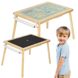 WOOPIE GREEN Drewniany Stolik Aktywności 4w1 Tablica Kredowa Pojemniki Mapa Miasta Papier Rysunkowy WOOPIE GREEN Drewniany Stolik Aktywności 4w1 Tablica Kredowa Pojemniki Mapa Miasta Papier Rysunkowy