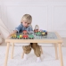 WOOPIE GREEN Drewniany Stolik Aktywności 4w1 Tablica Kredowa Pojemniki Mapa Miasta Papier Rysunkowy