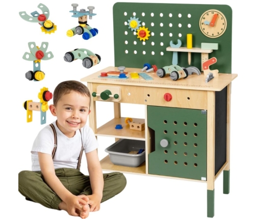 WOOPIE GREEN Drewniany Warsztat STEM Zestaw z Narzędziami