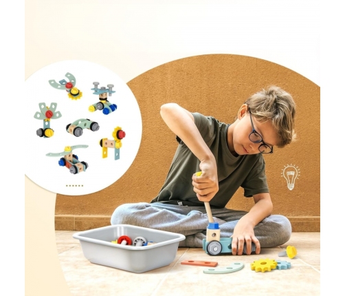 WOOPIE GREEN Drewniany Warsztat STEM Zestaw z Narzędziami