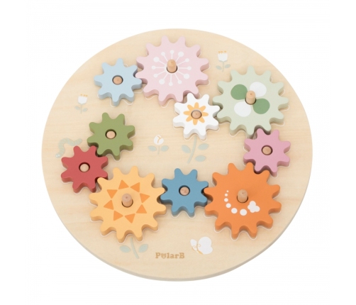 VIGA PolarB Drewniane Kolorowe Koła Zębate Montessori