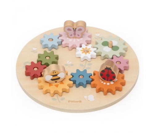VIGA PolarB Drewniane Kolorowe Koła Zębate Montessori