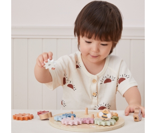 VIGA PolarB Drewniane Kolorowe Koła Zębate Montessori