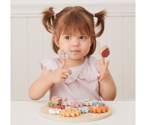 VIGA PolarB Drewniane Kolorowe Koła Zębate Montessori