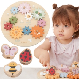 VIGA PolarB Drewniane Kolorowe Koła Zębate Montessori VIGA PolarB Drewniane Kolorowe Koła Zębate Montessori