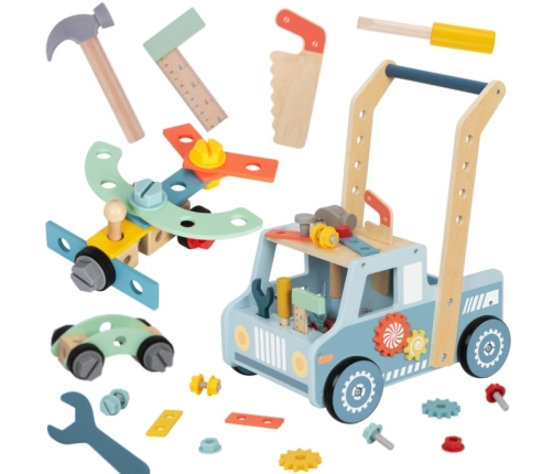 TOOKY TOY Drewniany Chodzik Samochód Mini Warsztat STEM