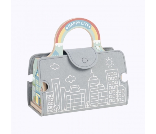 TOOKY TOY Zestaw Mini Miasto Przenośny Zestaw Torba Samochody