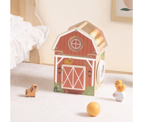 TOOKY TOY Drewniana Stodoła Aktywności Sorter Liczydło Montessori