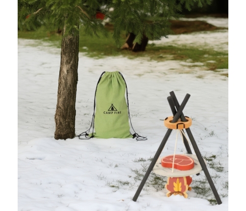 TOOKY TOY Drewniany Kempingowy Zestaw Do Gotowania Ognisko