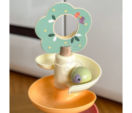 WOOPIE GREEN Drewniany Tor Kulkowy z Efektami Dźwiękowymi Cymbałki FSC