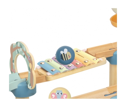 WOOPIE GREEN Drewniany Tor Kulkowy z Efektami Dźwiękowymi Cymbałki FSC