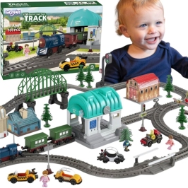 WOOPIE Pociąg Elektryczny Kolejka Tor XXL Ciuchcia Lokomotywa Zestaw Miasteczko 108 el. WOOPIE Pociąg Elektryczny Kolejka Tor XXL Ciuchcia Lokomotywa Zestaw Miasteczko 108 el.