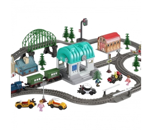 WOOPIE Pociąg Elektryczny Kolejka Tor XXL Ciuchcia Lokomotywa Zestaw Miasteczko 108 el.