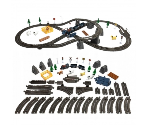 WOOPIE Kolejka Elektryczna Lokomotywa Towarowa Tor XXL 90 el.