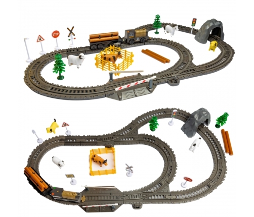 WOOPIE Kolejka Elektryczna Lokomotywa Retro Farma Tor XL 66 el.